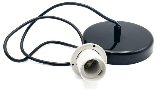 Csillár zsinóron HARMA 1xE27/15W/230V átm. 14 cm fehér/fekete