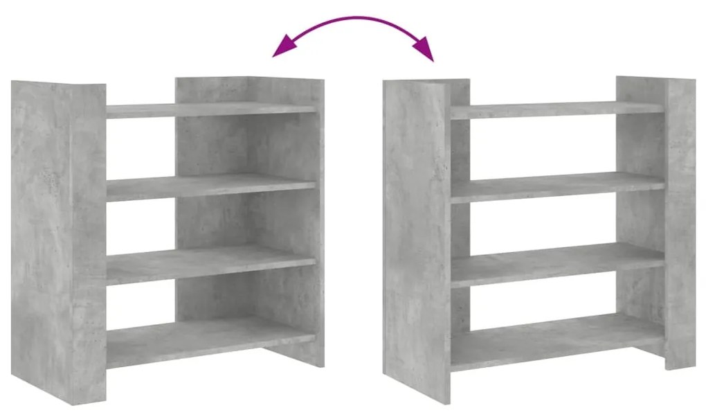 betonszürke szerelt fa tálalószekrény 73,5 x 35 x 75 cm