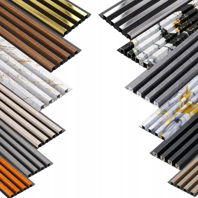 Minták Beltéri lamellás deszkák kompozit Wpc dekoratív nappali