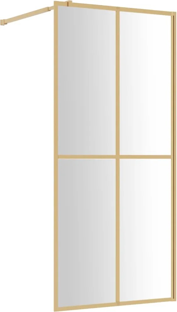 vidaXL aranyszínű zuhanyfal átlátszó ESG üveggel 90 x 195 cm