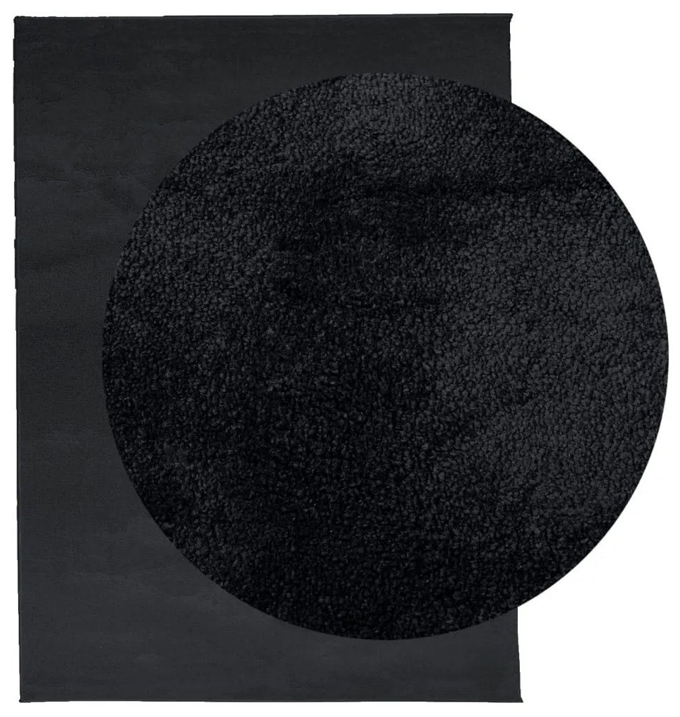 OVIEDO fekete rövid szálú szőnyeg 240 x 340 cm