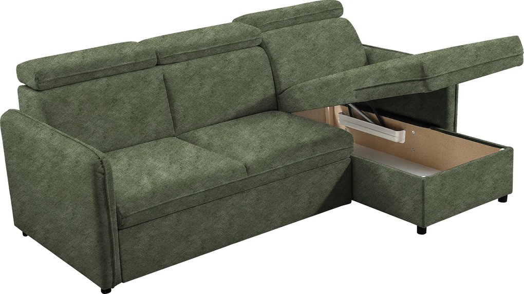 Kinyitható ülőgarnitúra, zöld, ALECHANDRO B ROH