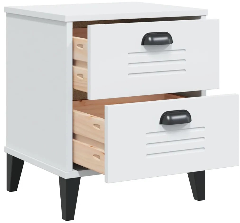 VIKEN fehér szerelt fa éjjeliszekrény