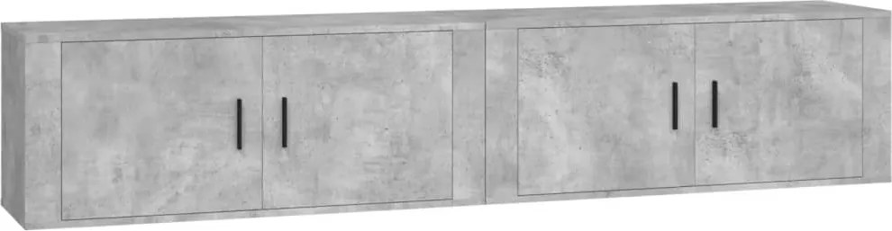vidaXL 2 db betonszürke fali TV-szekrény 100 x 34,5 x 40 cm