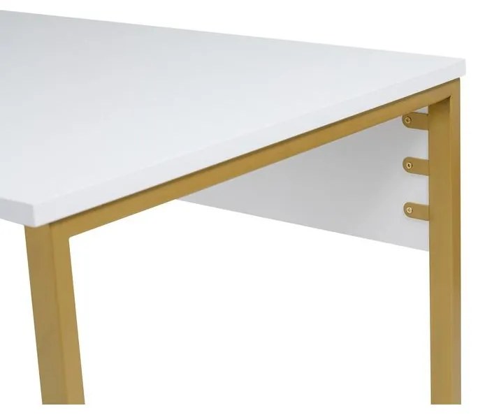 Íróasztal Twin Study Desk - Fehér, Arany