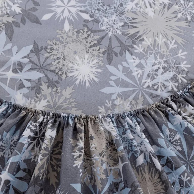 Mikroszálas lepedő SNOWFLAKE kékesszürke 90x200 cm