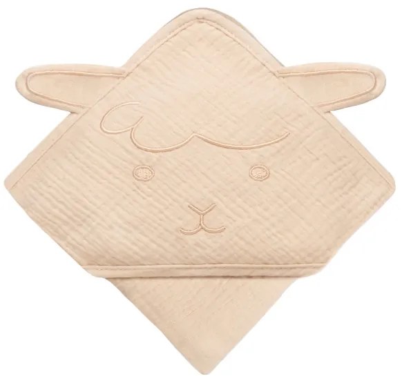 Lionelo - Gyermek kapucnis muszlin törölköző bézs cappuccino