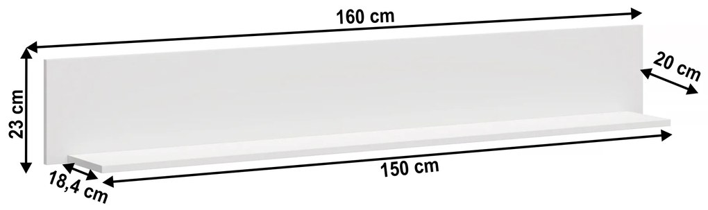 Polc 160 cm Otis (fehér). 1065242