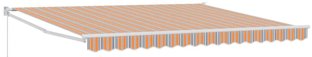 Manuális Behúzható Napellenző Többszínű Csíkos 400x300 cm