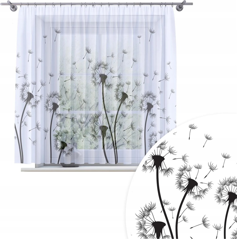 Függöny Kész Fátyol 200X150 Festett Mintás Béka Szalag Függöny 373