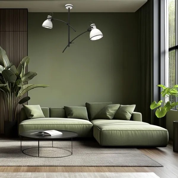 Rudas mennyezeti csillár ZUMBA 2xE27/60W/230V fehér/fekete