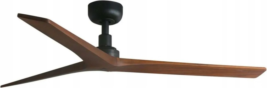 Faro Klim M DC mennyezeti ventilátor fekete/diófa, távirányítóval, 3 lapáttal