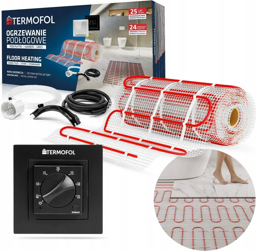 Fűtőszőnyeg Szett 15m2 150W/m2 TFH3 Black