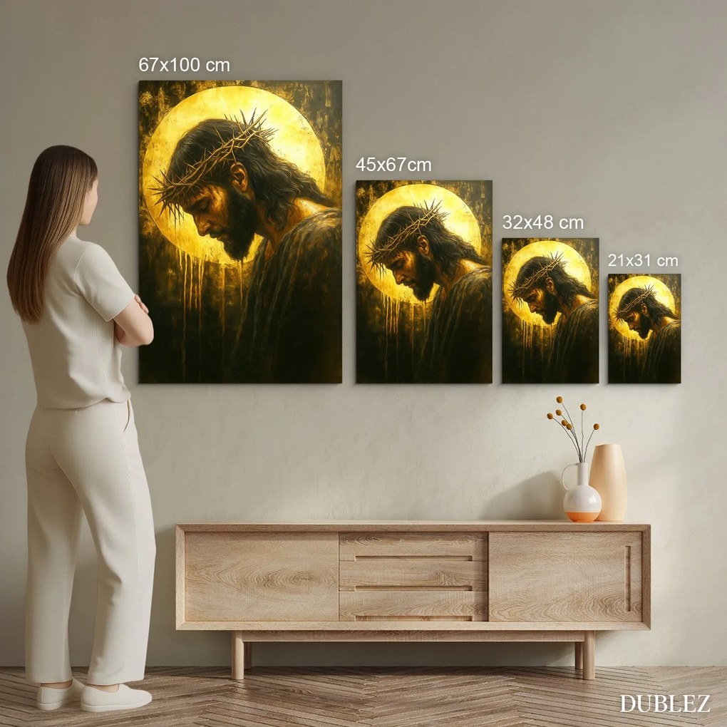 DUBLEZ | Fából készült kép - Jézus töviskoronával