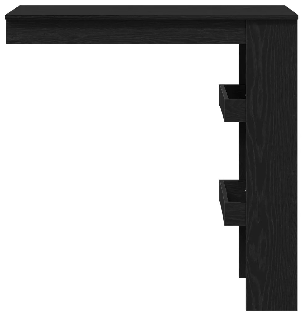 Falra szerelhető bárasztal - Fekete tölgy - 102x55x103.5 cm - Mérnöki fából készült