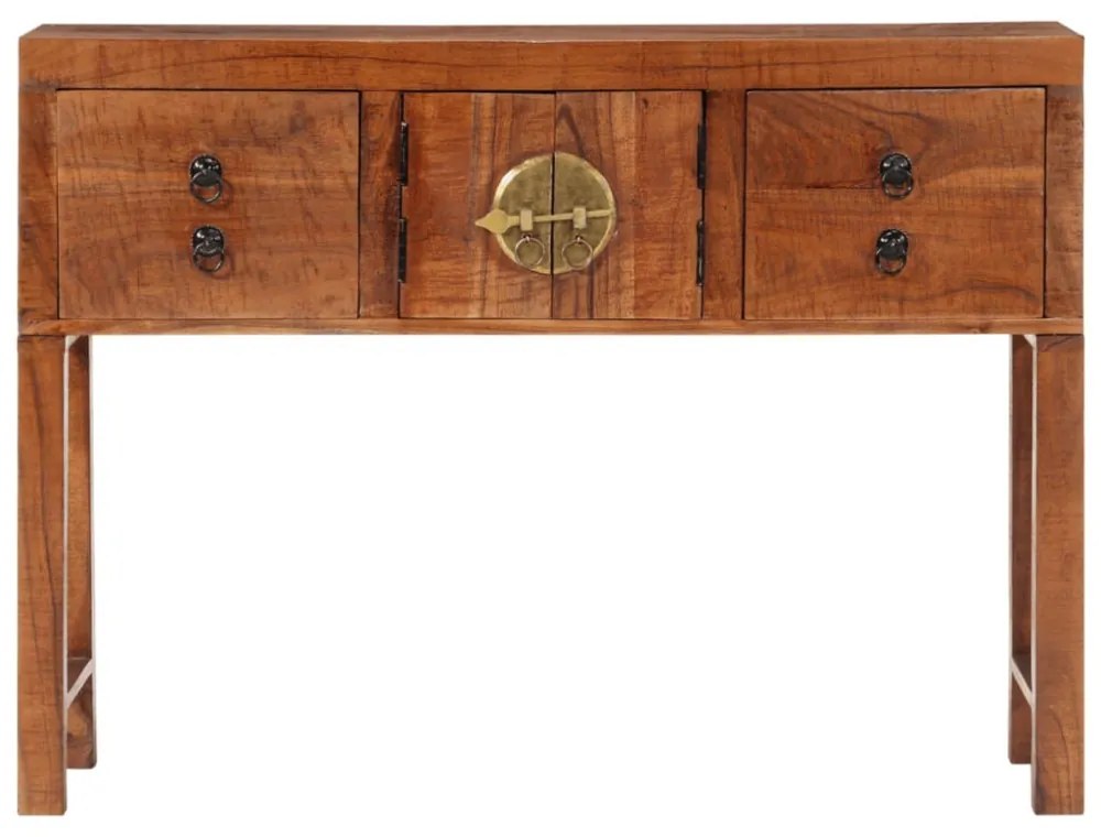 nyers tömör akácfa tálalóasztal 120x32x80 cm