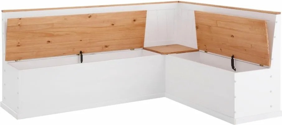 Silas fehér sarokpad tömör borovi fenyőből - Støraa