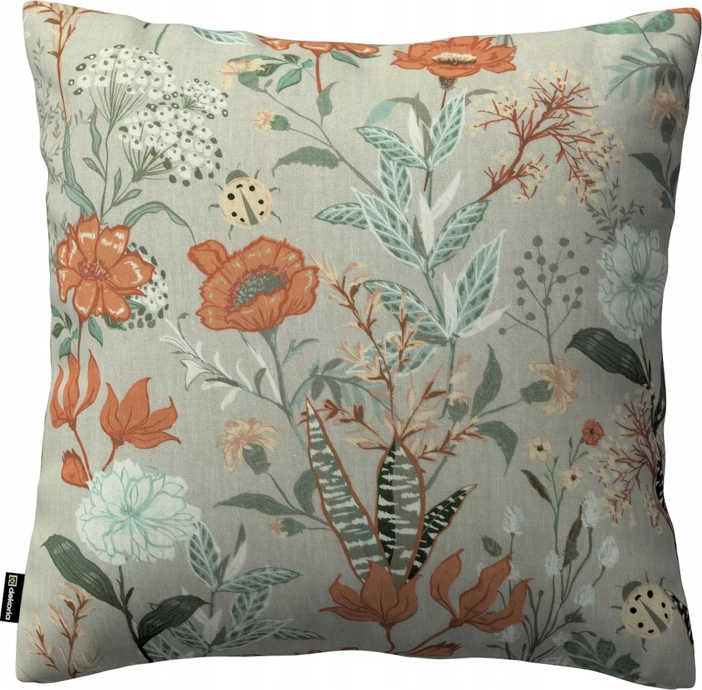 Dekoria Kin párnahuzat színes virágok szürke alapon