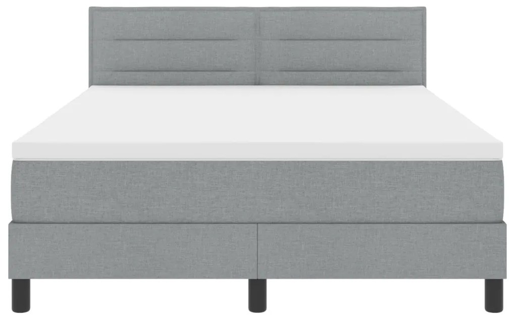 Box Spring Ágy matraccal Világosszürke 140x190 cm Szövet