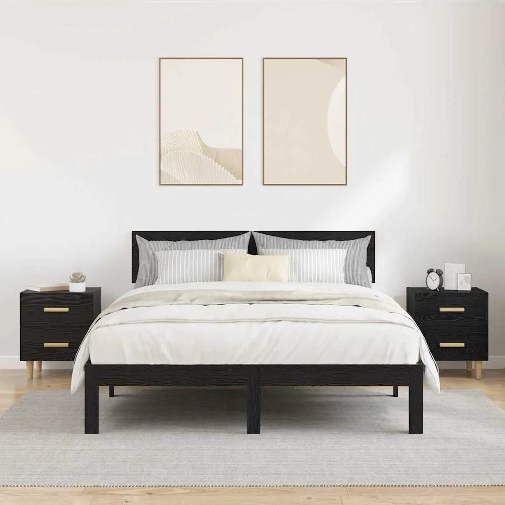 Ágyat tartó szekrény 2 pcs Musta tammi 40 x 35 x 47.5 cm