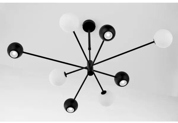 Jupiter 1998 - Csillár rúdon MOKA 4xGU10/10W/230V + 4xG9/10W/230V fekete/fehér