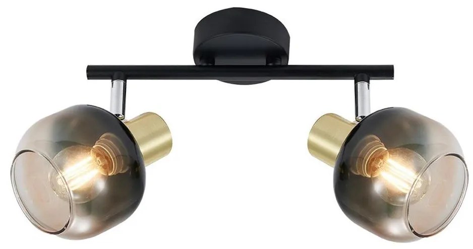 Prezent 27514 - spotlámpa PEGAS 2xE14/40W/230V fekete/füstös