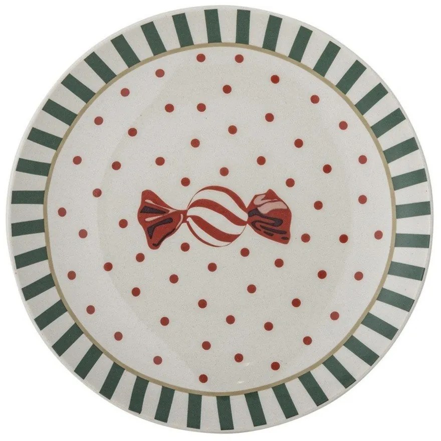 Fehér agyagkerámia desszertes tányér karácsonyi mintával ø 16 cm Yule – Bloomingville