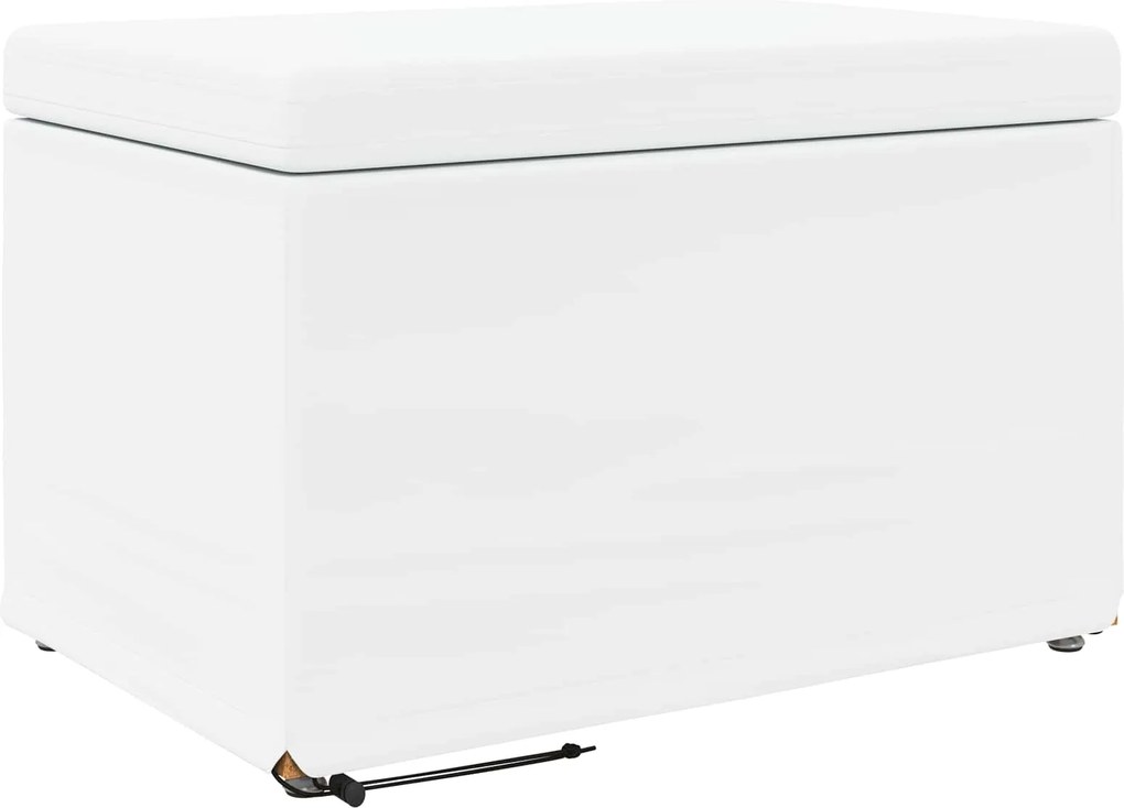 vidaXL Zsámoly Fehér 61 x 41 x 40 cm Műbőr és Műanyag Fa