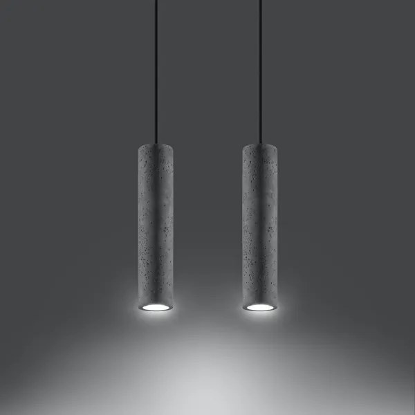 Sollux SL.0654 - LUVO 2xGU10/40W/230V beton/fekete függeszték