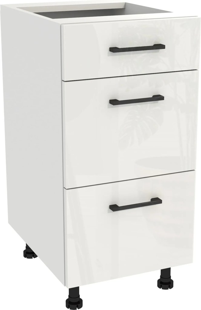 Konyhaszekrény fiók Slim 40 Capri fehér front fehér akril fényes