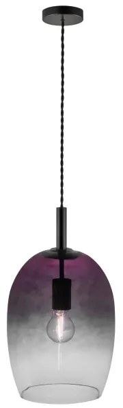 Nordlux - UMA kábeles függőlámpa 1xE27/40W/230V Ø 23 cm fekete/füstszínű