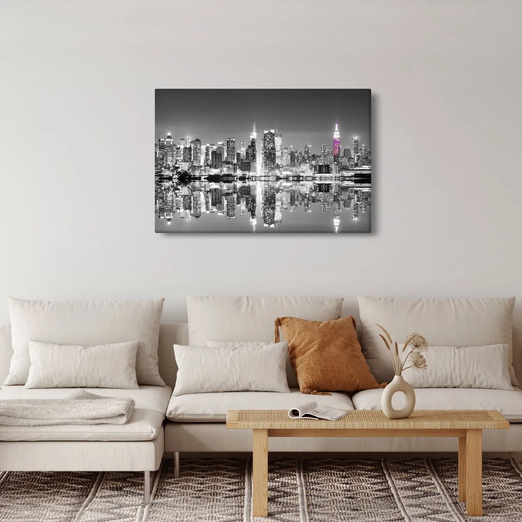 Kép - New York és a lila felhőkarcoló (90x60 cm)