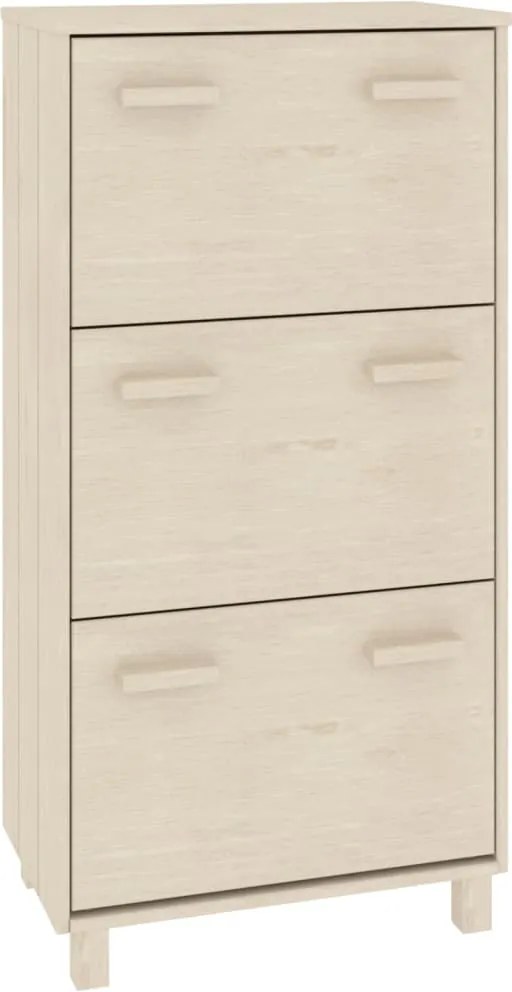 vidaXL HAMAR mézbarna tömör fenyőfa cipőszekrény 59,5 x 35 x 117 cm