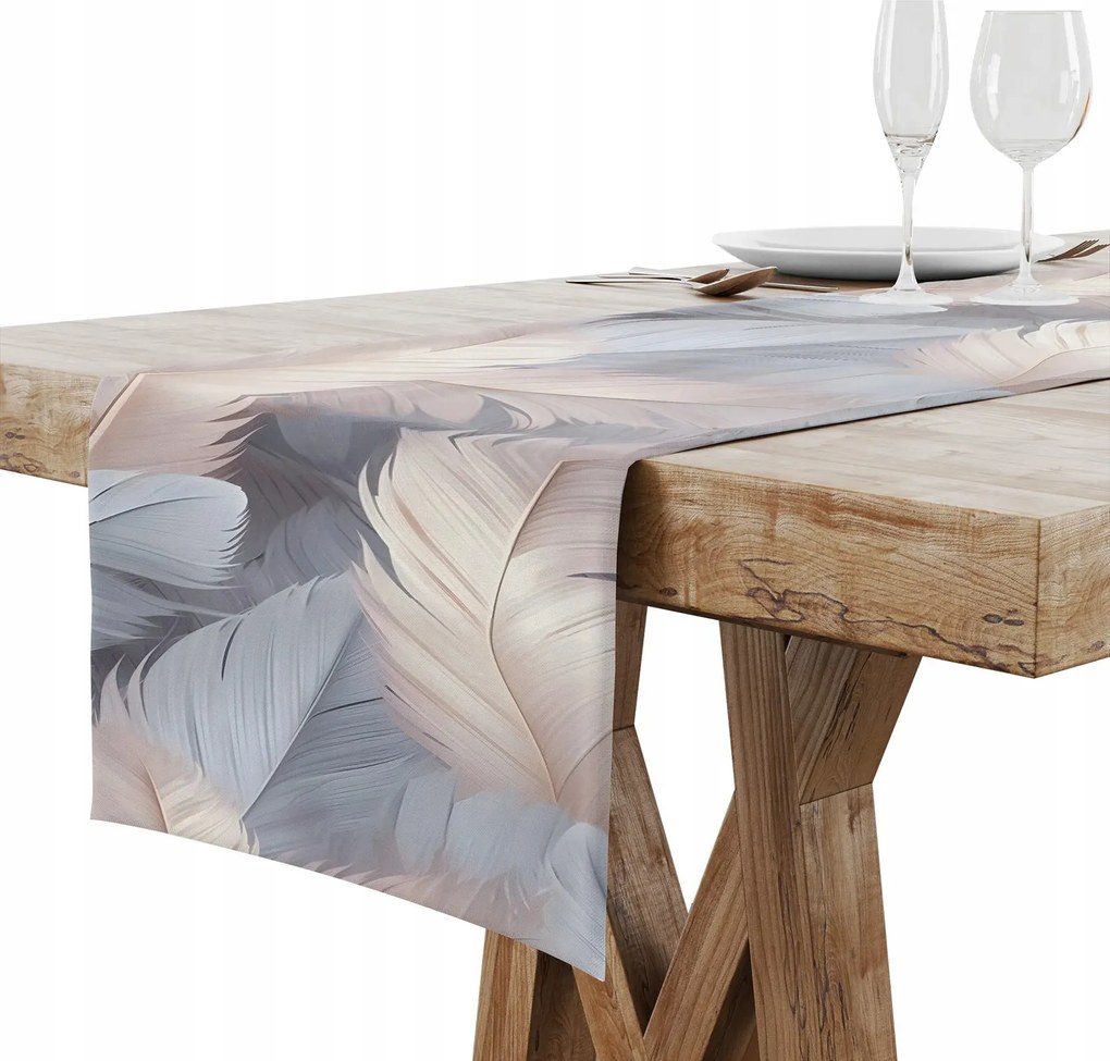 Futófelület Abrosz Asztalra Matt Sima 40x120 Boho Pasztell Tollak 004