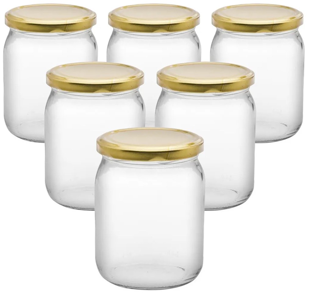 6 darabos befőttesüveg-készlet, 540 ml, fedővel