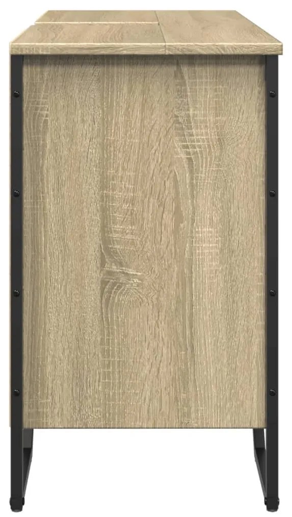 Sonoma tölgy szerelt fa fürdőszobai mosdószekrény 91x35x60 cm