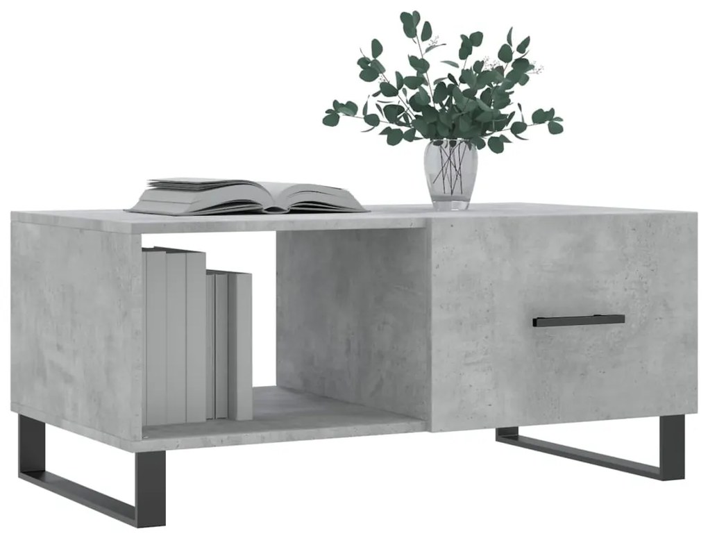 Betonszürke szerelt fa dohányzóasztal 90 x 50 x 40 cm