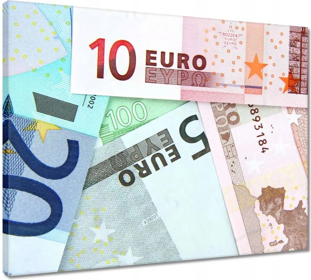 Vászonkép 50x40 Euro bankjegyek Pénz Pénztárgép