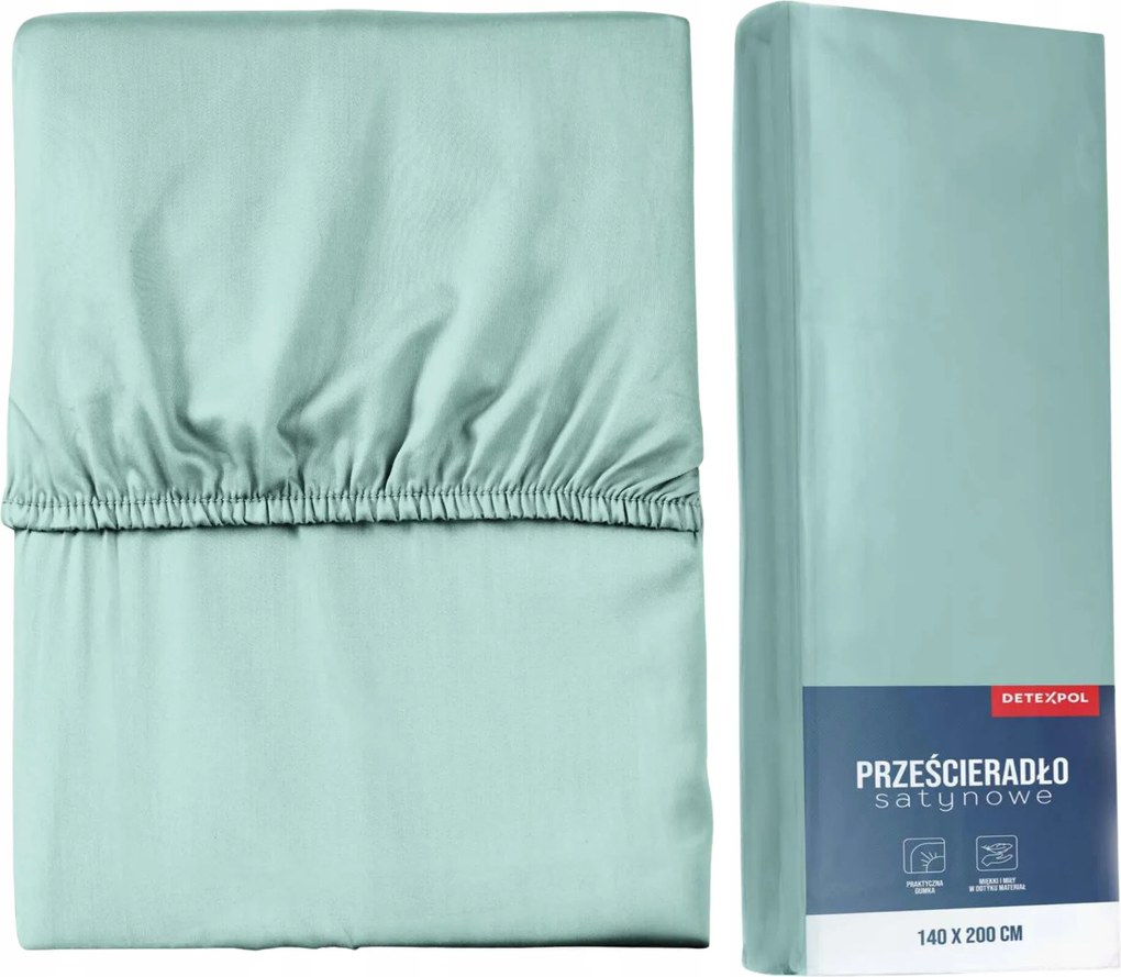 Mikroszatén Gumis Lepedő 140x200 Menta