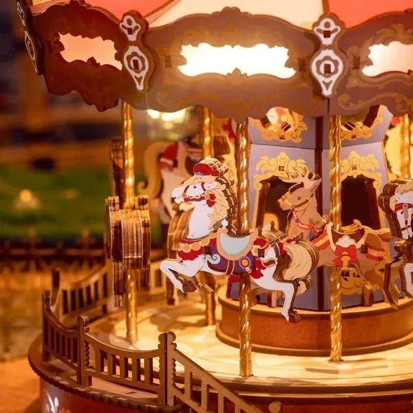 RoboTime - 3D puzzle zenélő doboz Klasszikus körhinta 5V