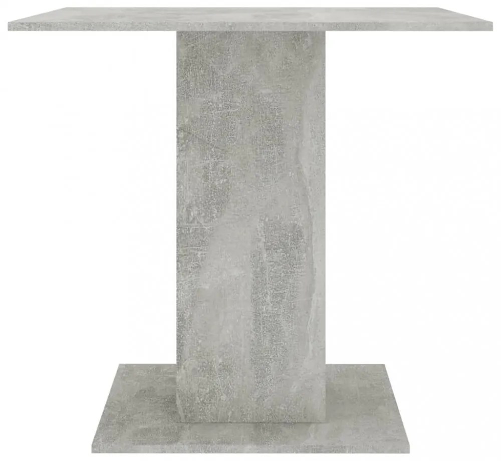 betonszürke szerelt fa étkezőasztal 80 x 80 x 75 cm