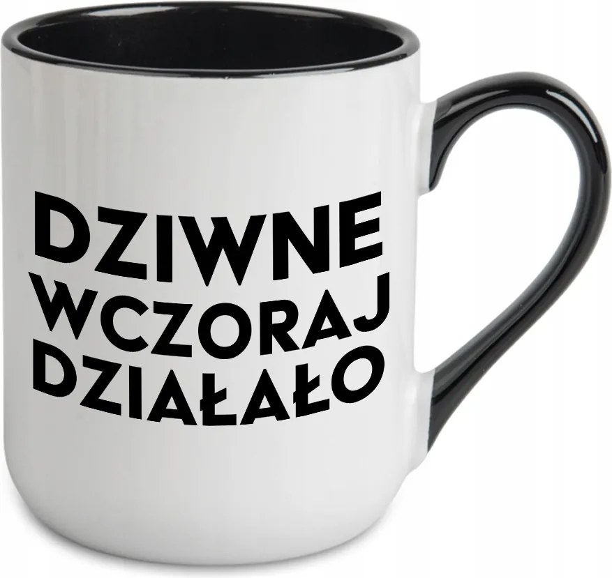 Coffe Bögre Fekete Furcsa Tegnap Működött Ajándék az irodába Vicces Minta