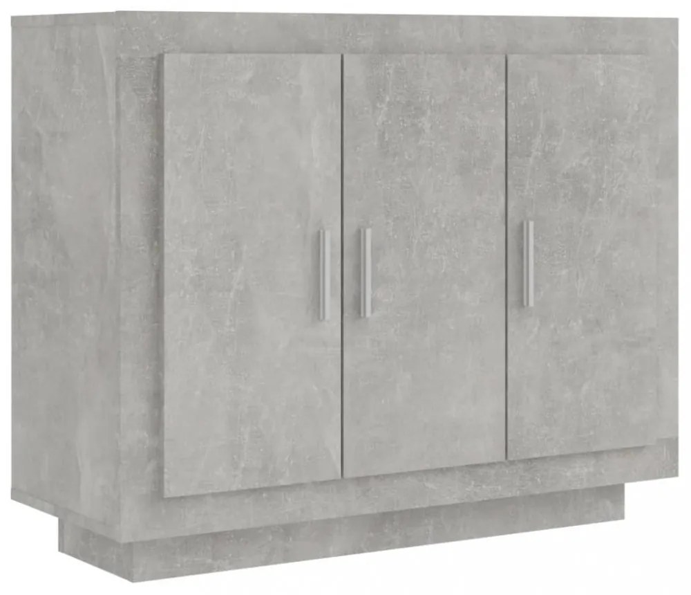 betonszürke szerelt fa tálalóasztal 92 x 35 x 75 cm