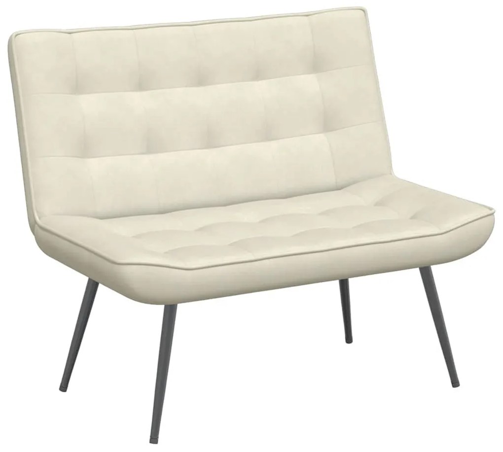 vidaXL krémszínű bársonypad 110 x 74 x 84 cm