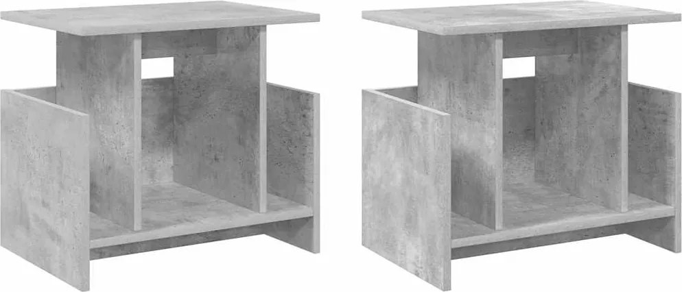 vidaXL TV állvány 2 pcs Beton Szürke 50 x 35 x 45 cm Faanyag