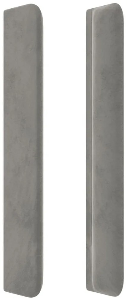 világosszürke bársony fejtámla szárnyakkal 103x16x118/128 cm