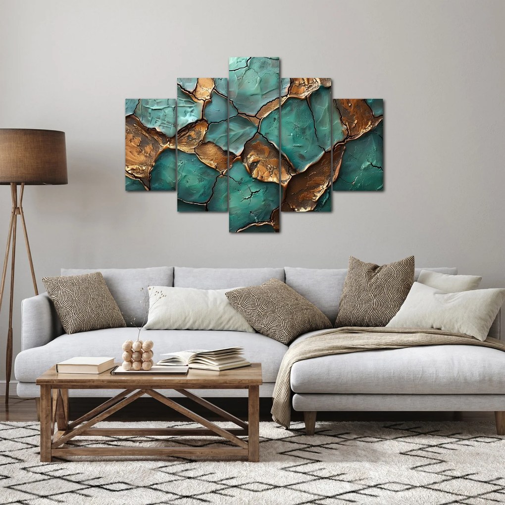 Kép - Zöld-arany festés (150x105 cm)