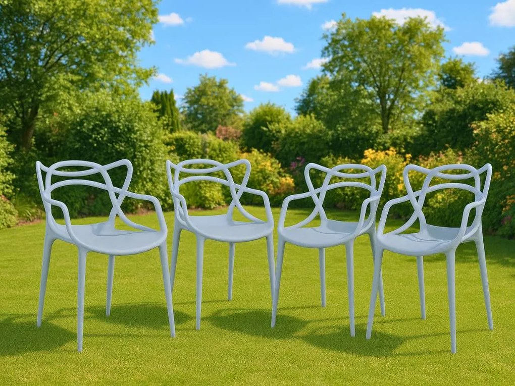 4 db világosszürke KATO műanyag szék készlet