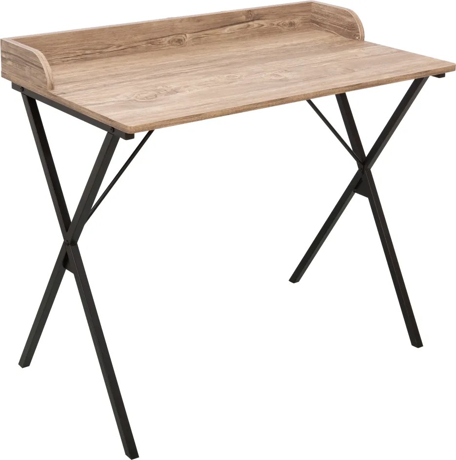 Számítógépasztal, tölgy/fekete, OFIS