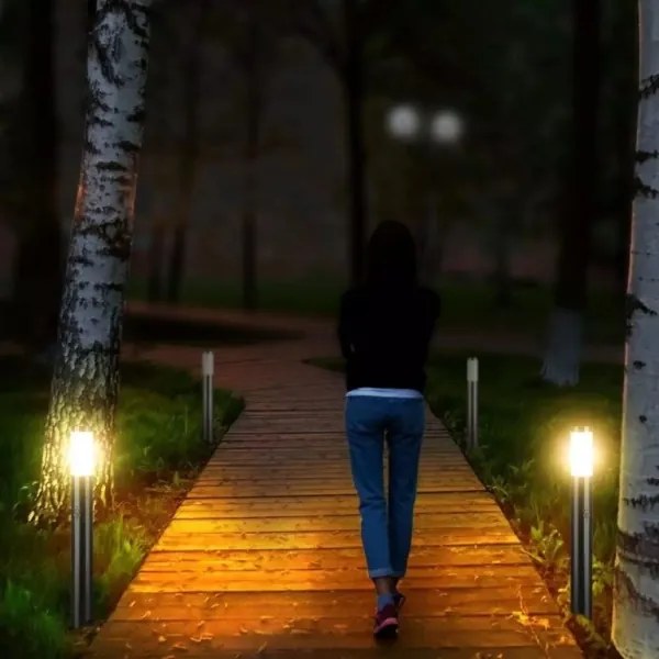 Kültéri lámpa érzékelővel 1xE27/60W/230V IP44 80cm matt króm